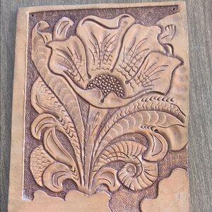 Handcrafted leather square made in 1963 by an American soldier